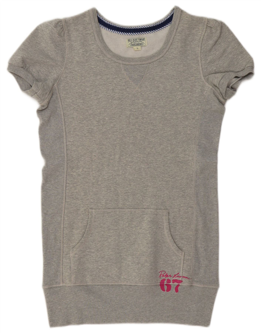 POLO RALPH LAUREN Sweat-shirt long pour femme UK 16 Large Gris