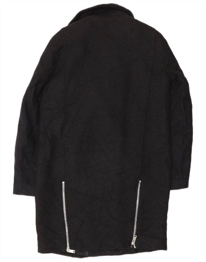 Zara Femme Pardessus UK 14 Laine Noir Moyen