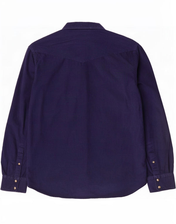 Marks & Spencer Chemise Regular Fit en Velours Côtelé Homme Bleu Marine Moyen