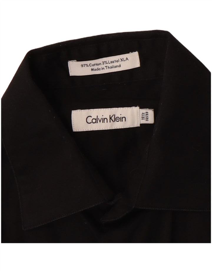 Calvin Klein Chemise Homme Taille 15 1/2 Coton Noir Moyen