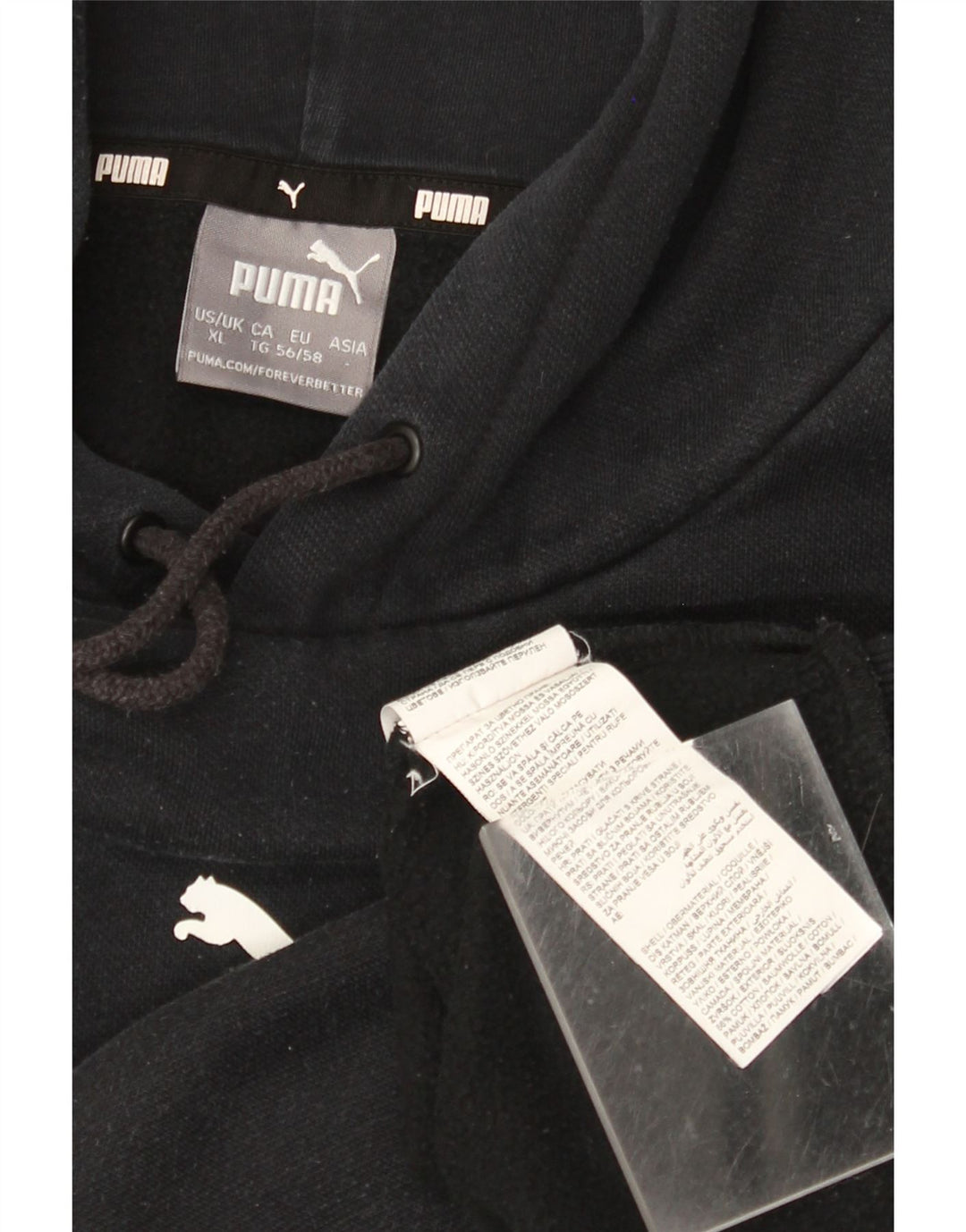 PUMA Pull à capuche graphique pour homme XL Noir Coton