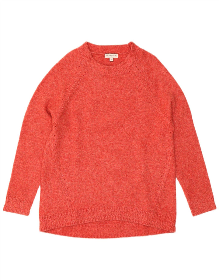 MONSOON Pull col bateau pour femme UK 14 Acrylique rouge moyen