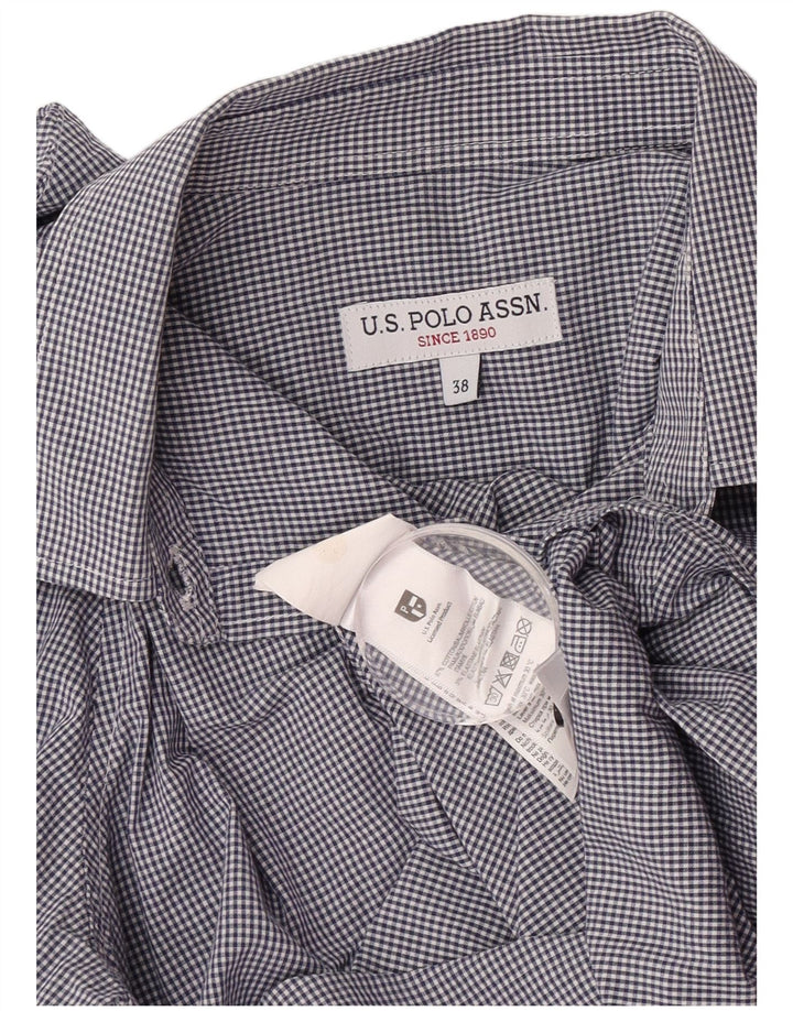 U.S. Polo Assn. Chemise Femme EU 38 Moyen Bleu Marine Vichy Coton