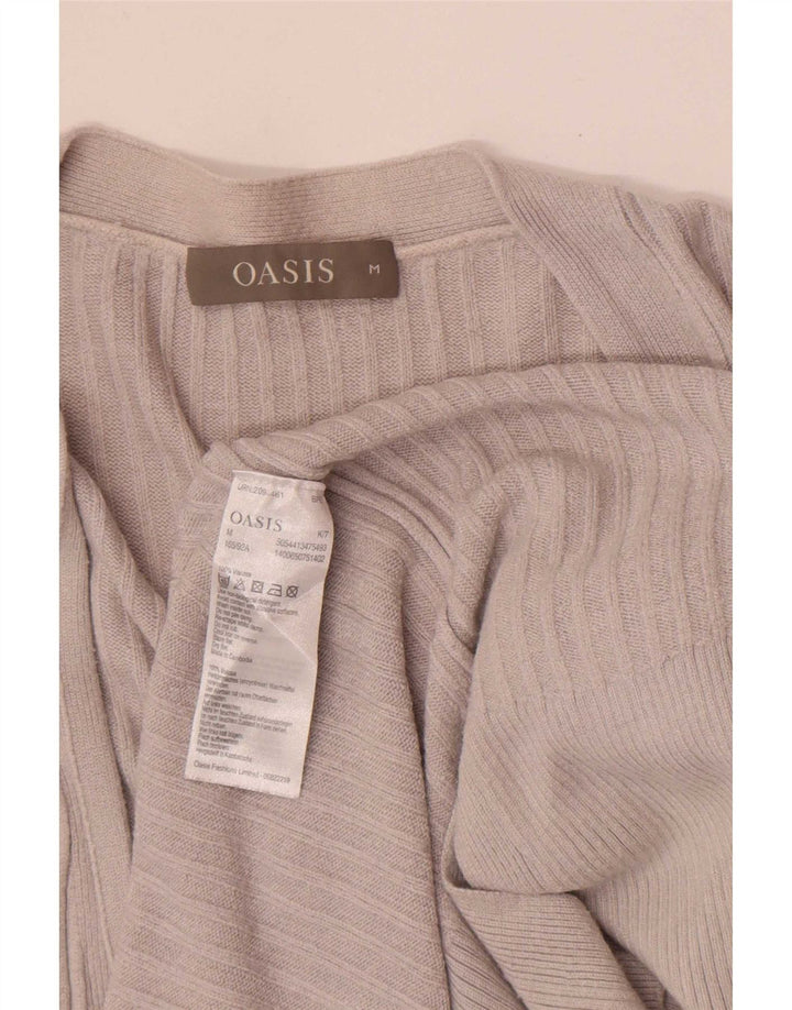 Oasis Pull cardigan ouvert pour femme UK 12 Gris moyen Viscose