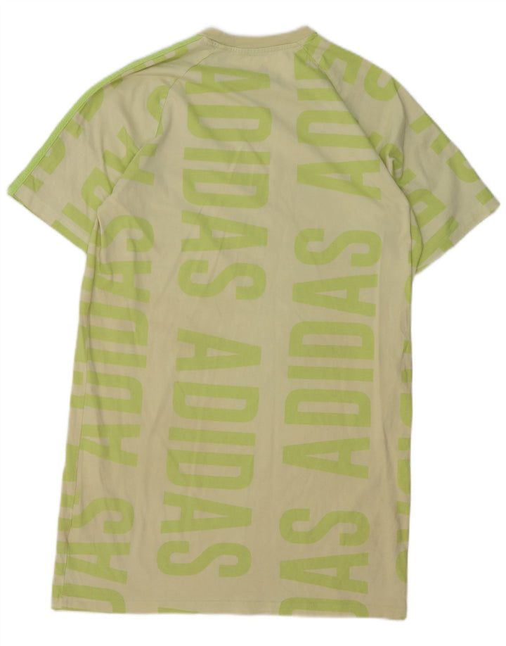ADIDAS Robe t-shirt graphique pour femme UK 12/14 Coton vert moyen
