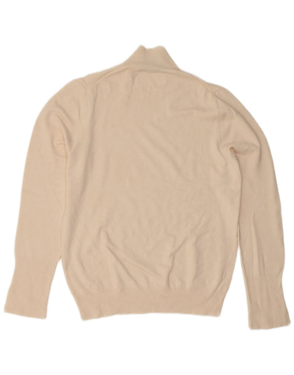 Zara Pull à col roulé pour femme UK 14 Large Blanc cassé