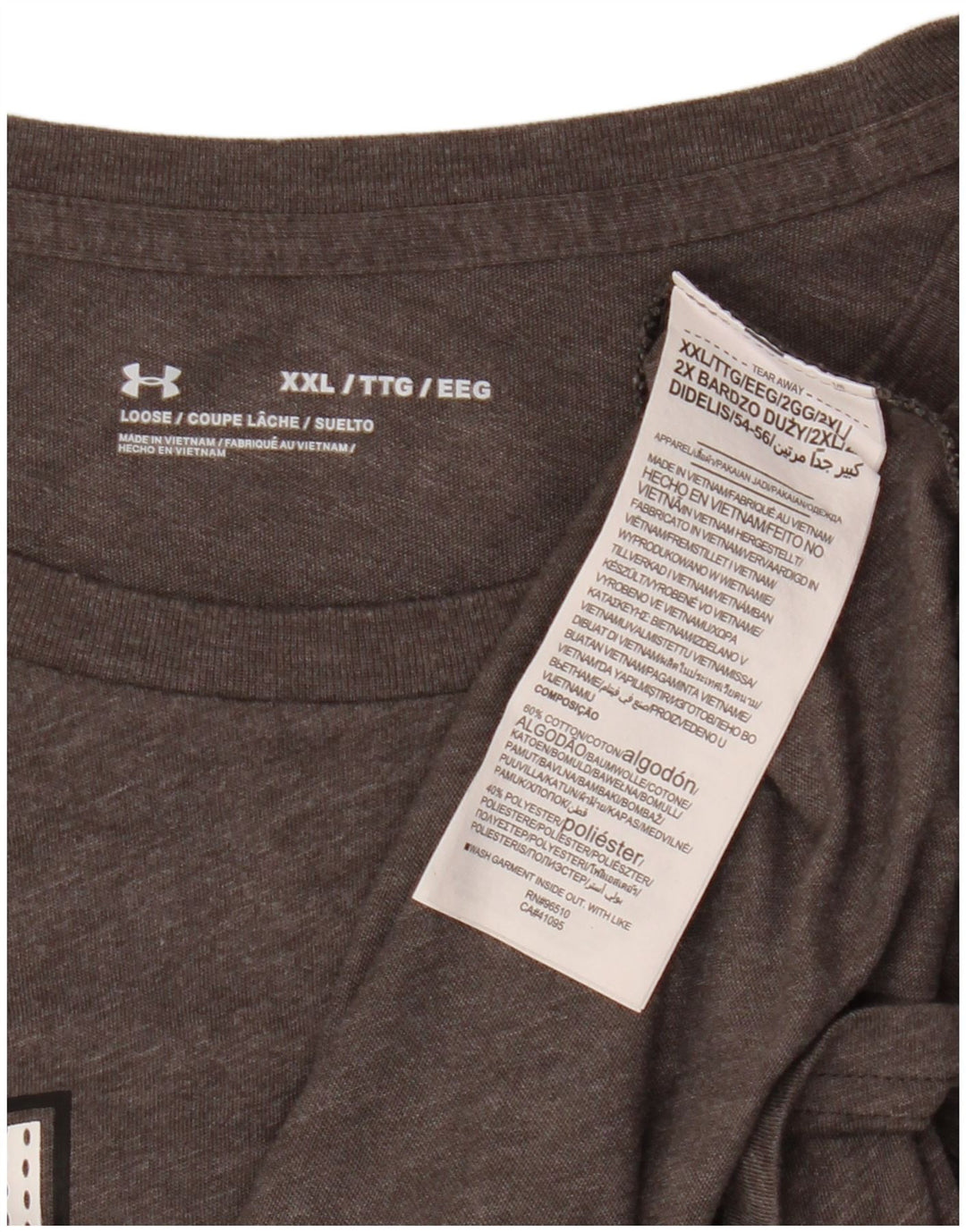 Under Armour T-Shirt Graphique Homme 2XL Gris Coton