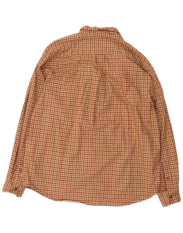 EDDIE BAUER Chemise décontractée en flanelle pour homme en coton vichy marron