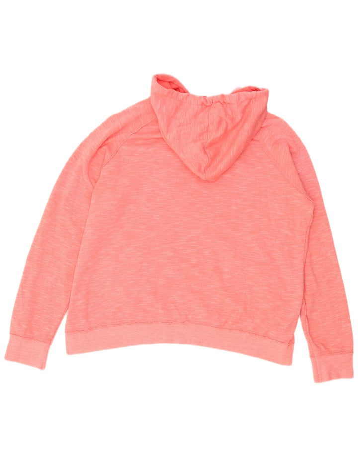 BILLABONG Pull à capuche zippé surdimensionné pour femme UK 16 Grand Rose Moucheté