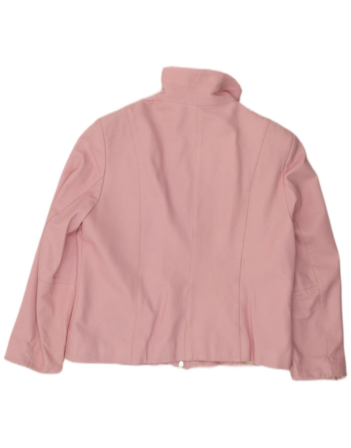 CABRINI Veste en cuir femme UK 16 Grand cuir rose