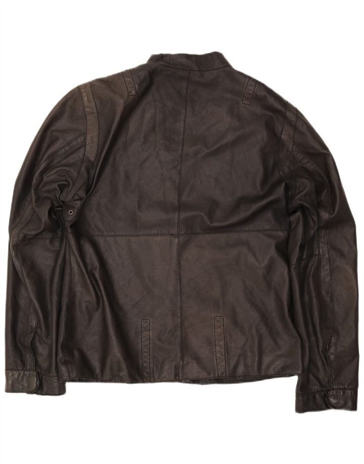 TED BAKER Veste en cuir pour homme Taille 5 XL Cuir noir