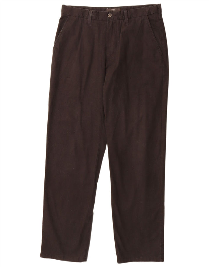 Marks & Spencer Pantalon chino coupe classique pour homme W32 L31 Noir Coton