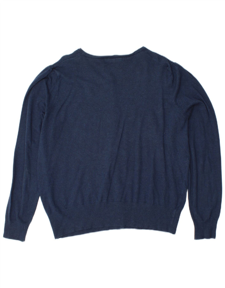 Marks & Spencer Pull cardigan pour femme UK 14 Large Bleu marine