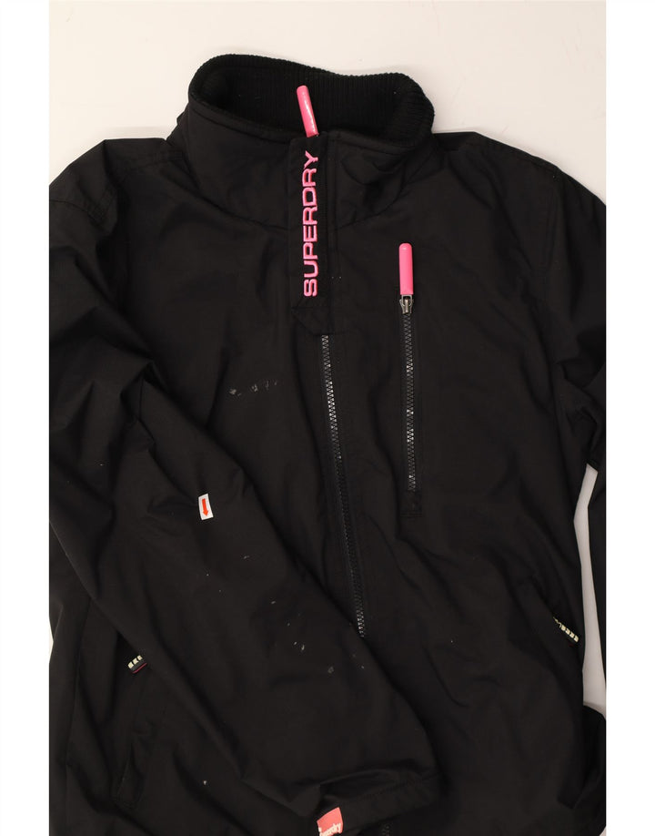 SUPERDRY Womens The Windhiker Windbreaker Jacket UK 14 Large Black Nylon Vintage Superdry and Second-Hand Superdry from Messina Hembry 