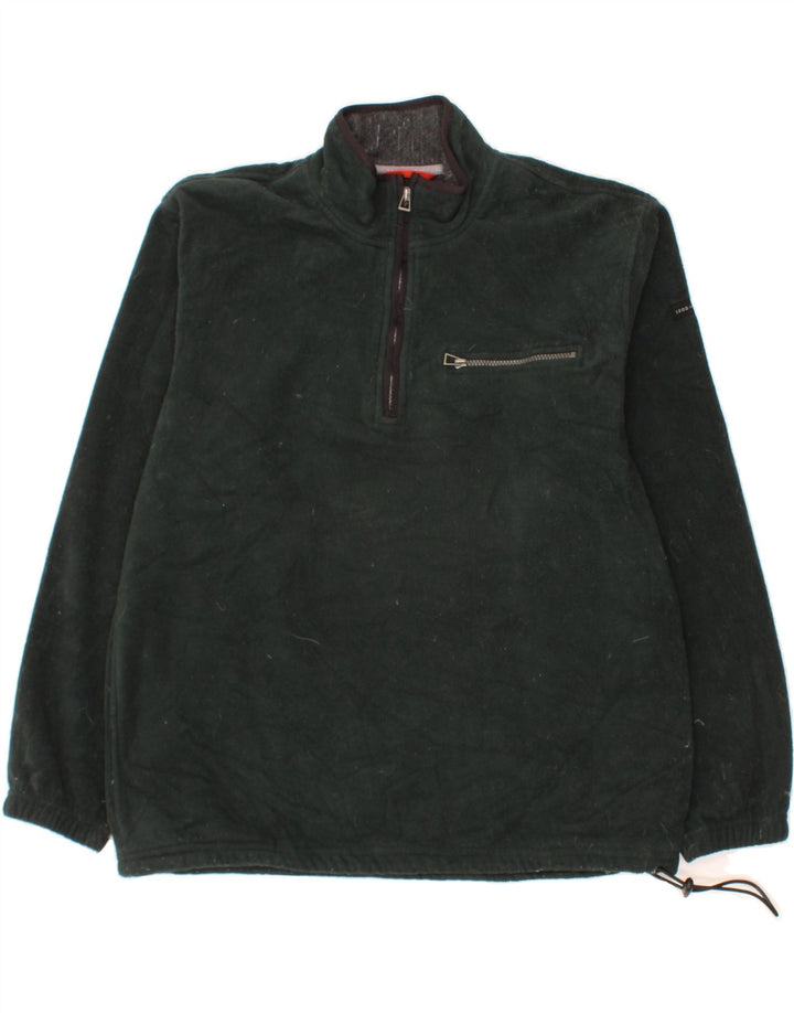 IZOD Mens Zip Neck Fleece Jumper Large Green Polyester Vintage Izod and Second-Hand Izod from Messina Hembry 