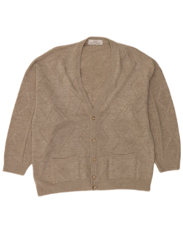 MARKS & SPENCER Pull cardigan coupe ample pour homme UK 41/43 Large Beige