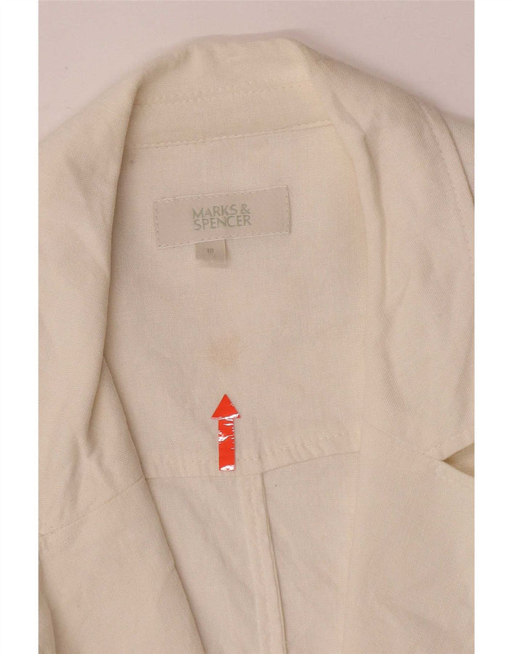 Marks & Spencer Veste blazer à 1 bouton pour femme UK 18 XL Blanc