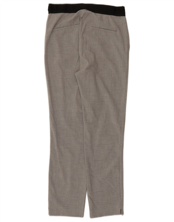 Zara Pantalon de costume slim pour femme Petit W26 L26 Gris Colorblock Polyester