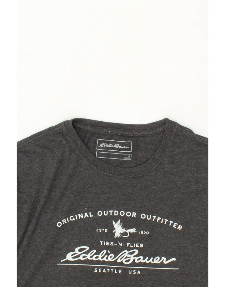 EDDIE BAUER Mens Graphic T-Shirt Top Medium Grey Cotton Vintage Eddie Bauer and Second-Hand Eddie Bauer from Messina Hembry 