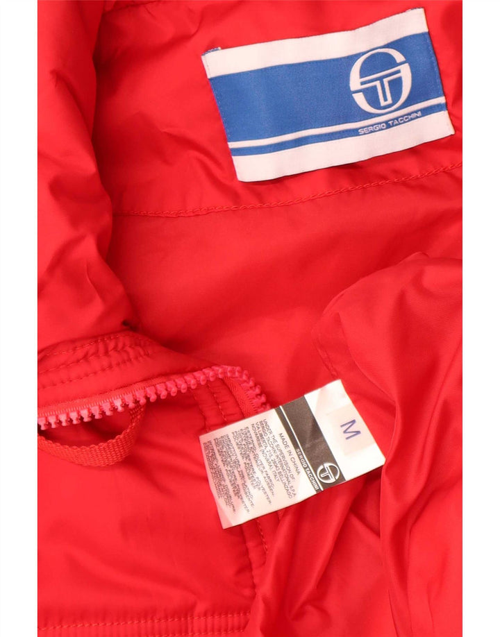 Sergio Tacchini Veste matelassée à capuche pour homme UK 38 Rouge moyen Polyester