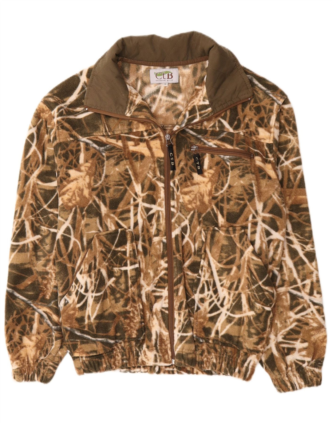 veste polaire homme vintage UK 36 petit polyester camouflage kaki