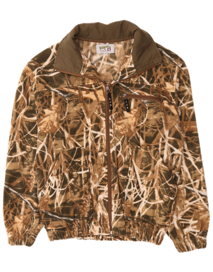 veste polaire homme vintage UK 36 petit polyester camouflage kaki