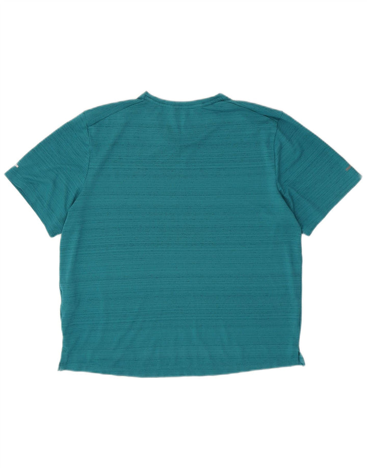 Nike T-shirt Dri Fit pour femme UK 14 Polyester moucheté turquoise moyen