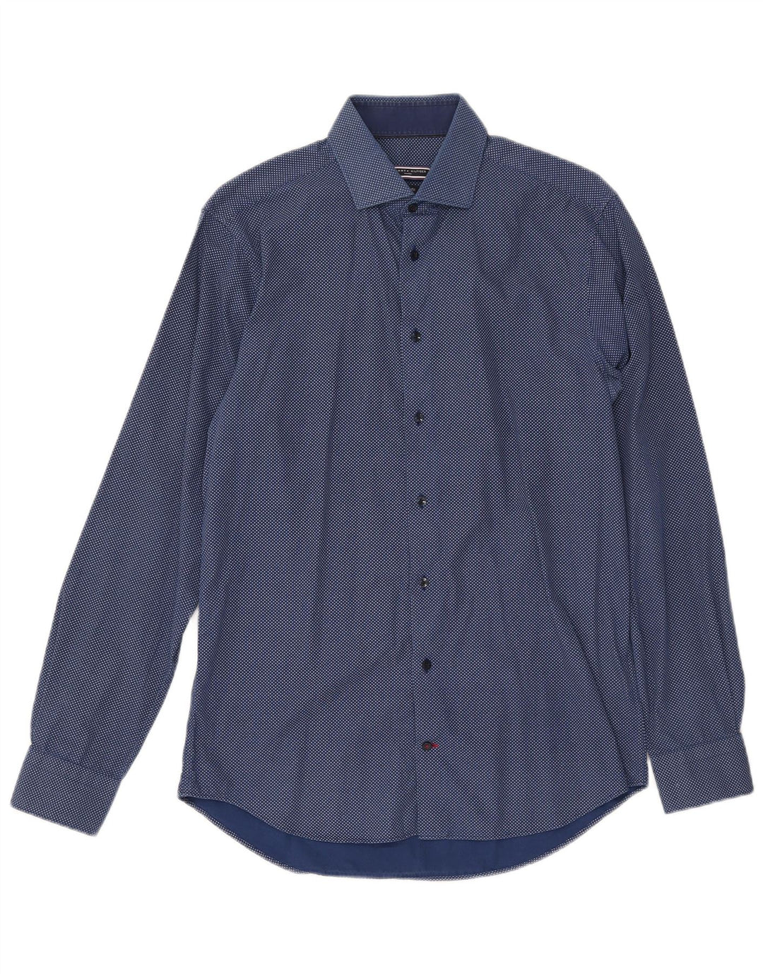 TOMMY HILFIGER Chemise à motif abstrait pour homme Taille 15 1/2 39 Bleu marine moyen