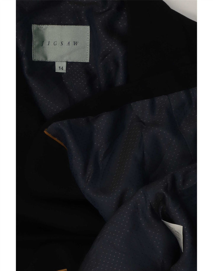 Jigsaw Veste blazer à 1 bouton pour femme UK 14 Noir moyen