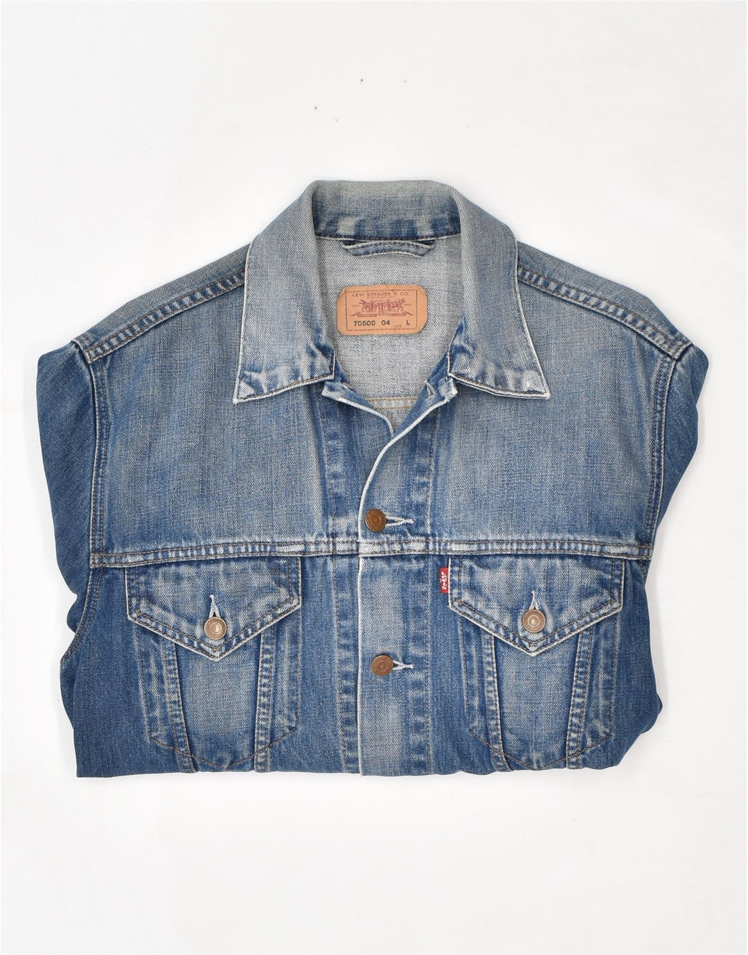 LEVI'S Veste en jean pour femme UK 14 Large Bleu Coton