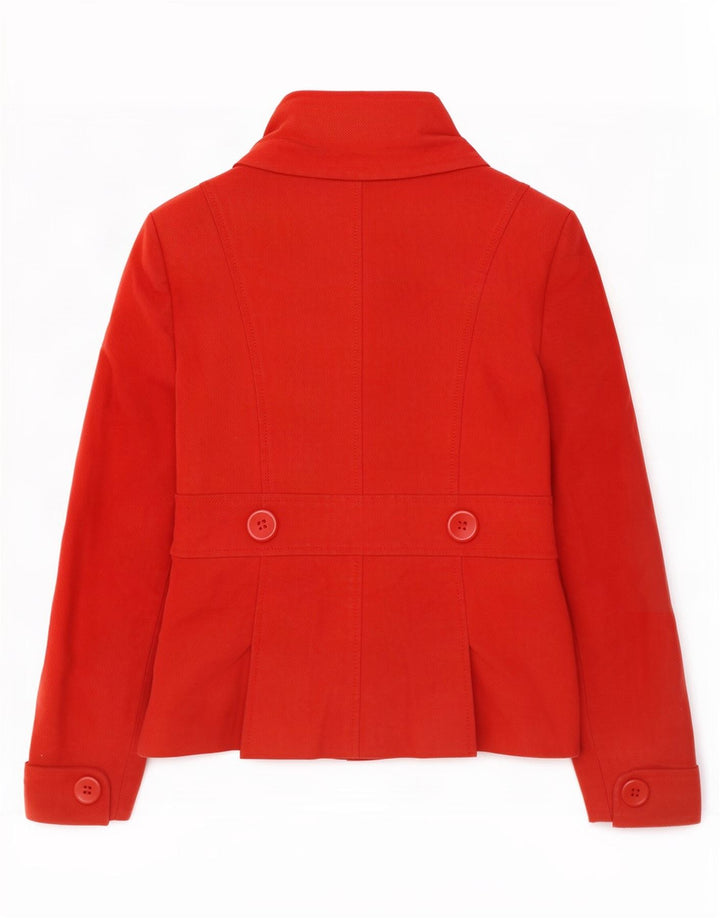 Topshop Veste Blazer 2 Boutons Femme UK 10 Petit Coton Rouge