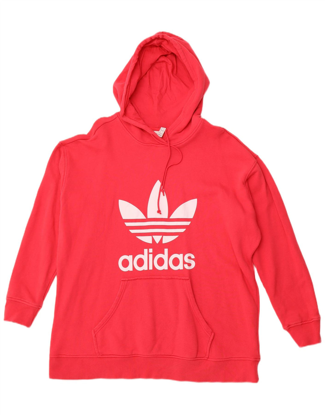 ADIDAS Pull à capuche graphique surdimensionné pour femme UK 20/22 XL Rouge Coton