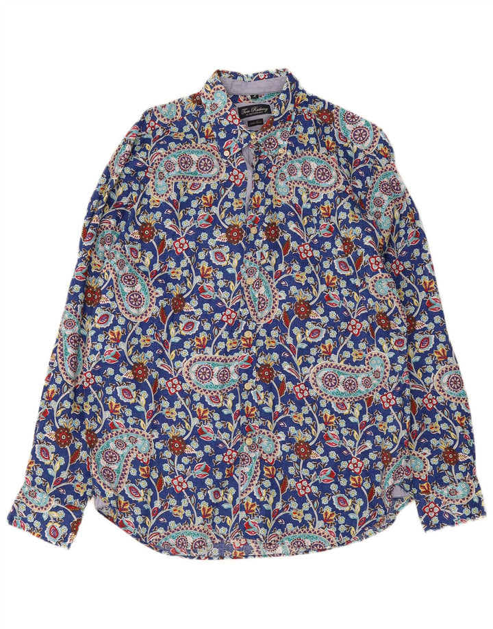 Tom Rusborg Chemise Homme Bleu Moyen Paisley Lin