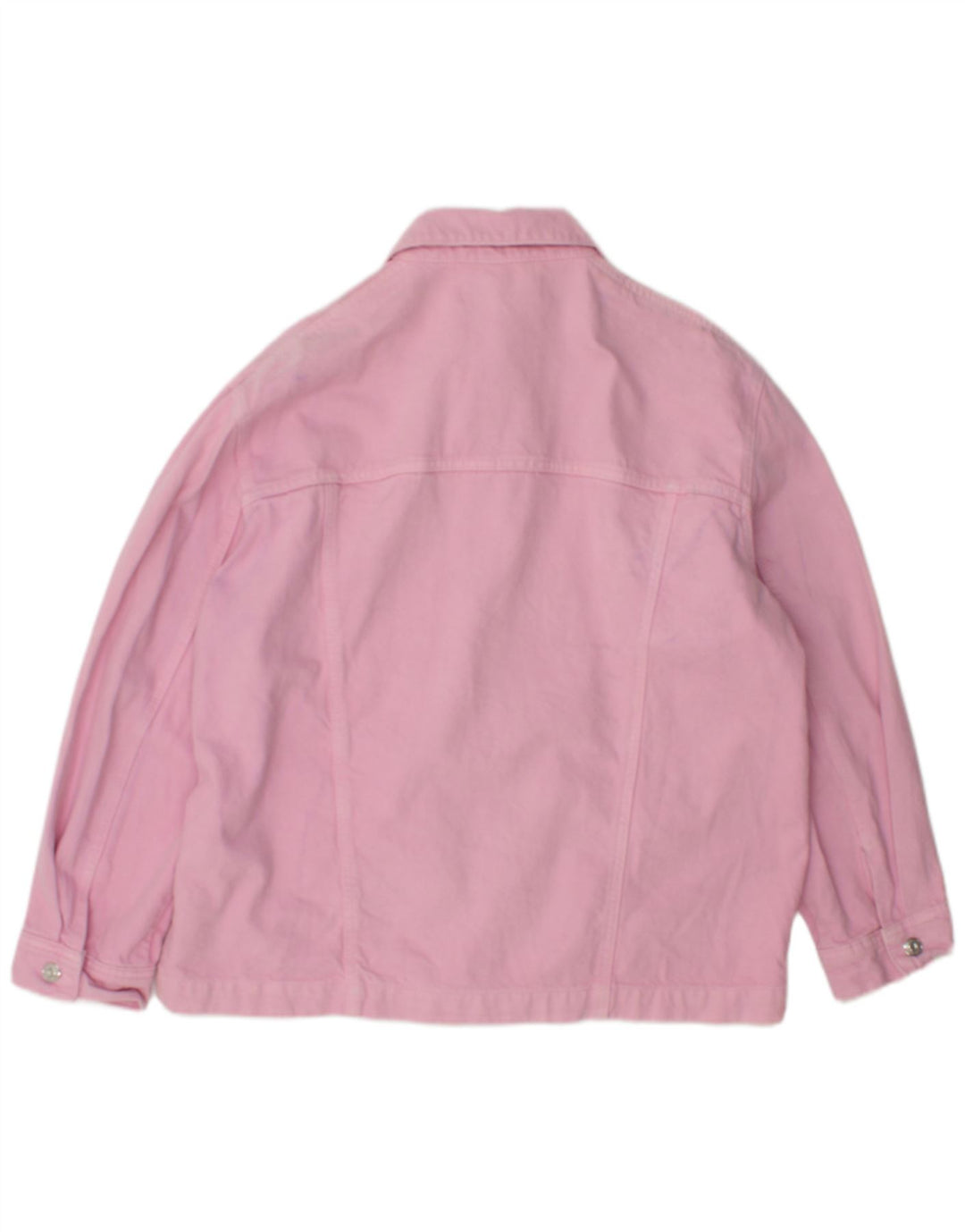 ZARA Veste en jean surdimensionnée pour femme UK 10 Petit coton rose