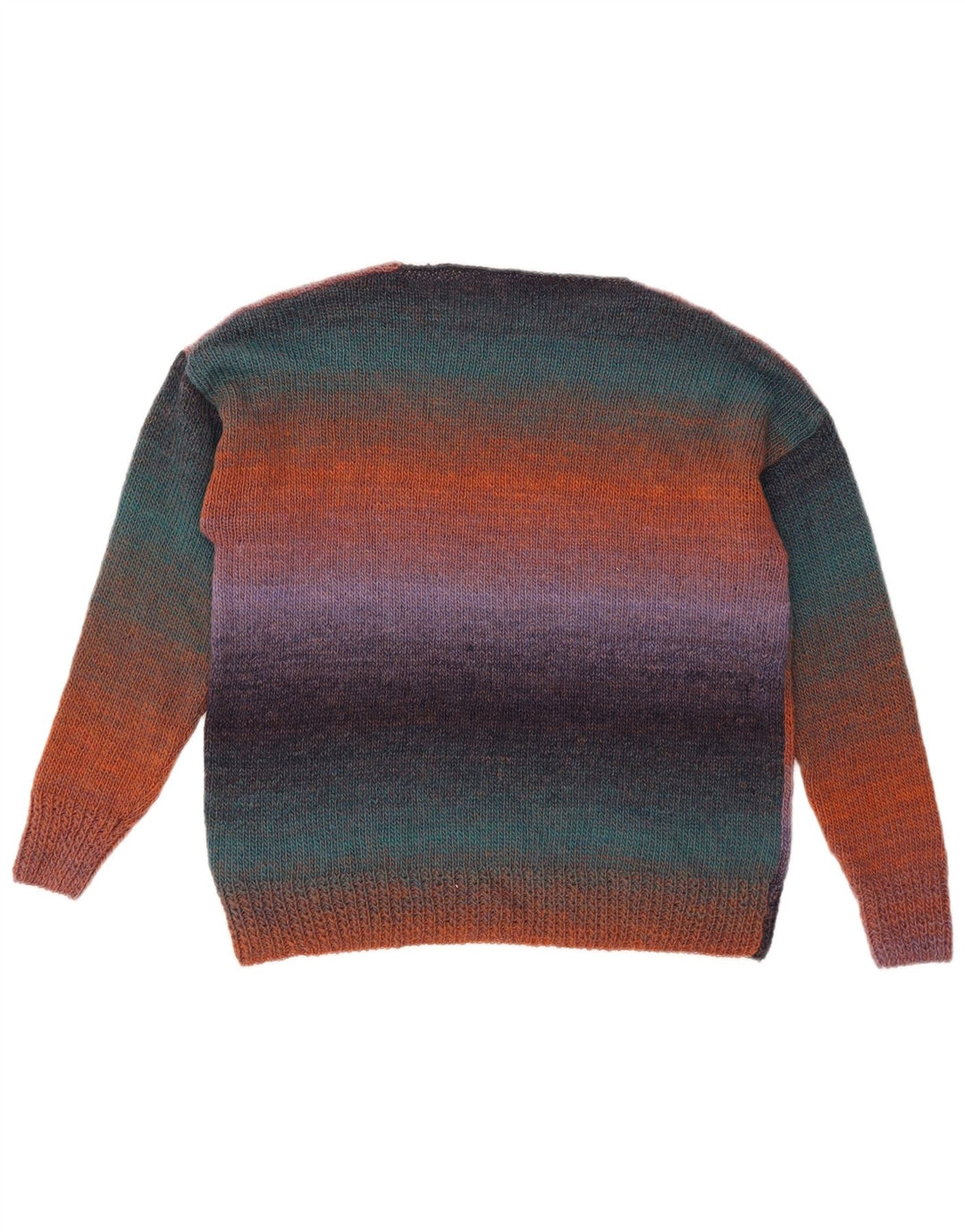 VINTAGE Pull col bateau femme UK 18 XL Rayé multicolore