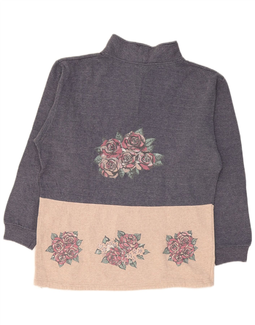 CAMPAGNOLO Sweat-shirt graphique pour femme UK 18 XL Bleu marine Floral