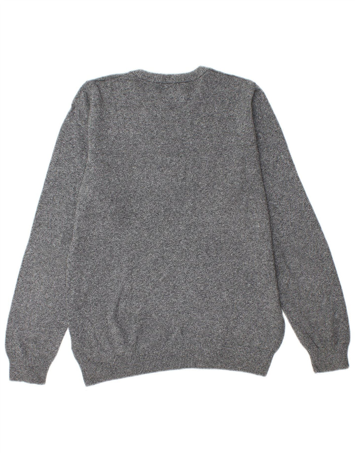 Marks & Spencer Pull à col rond pour homme en coton moucheté gris petit