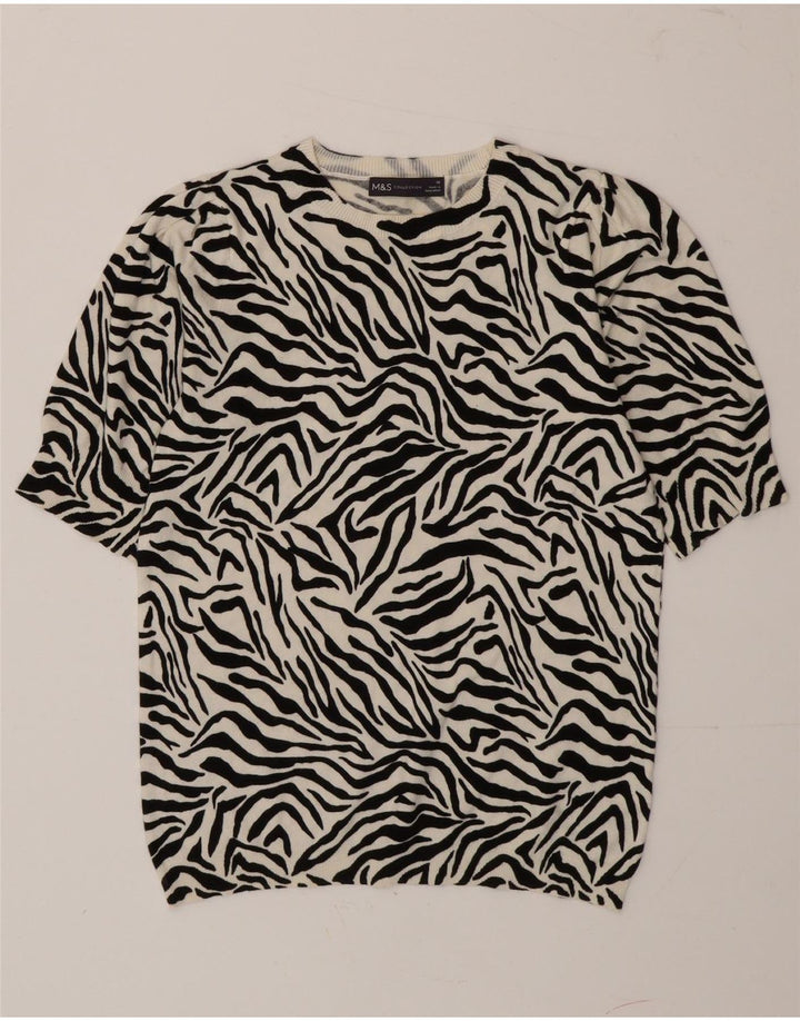 Marks & Spencer Pull à col rond pour femme UK 10 Small Noir