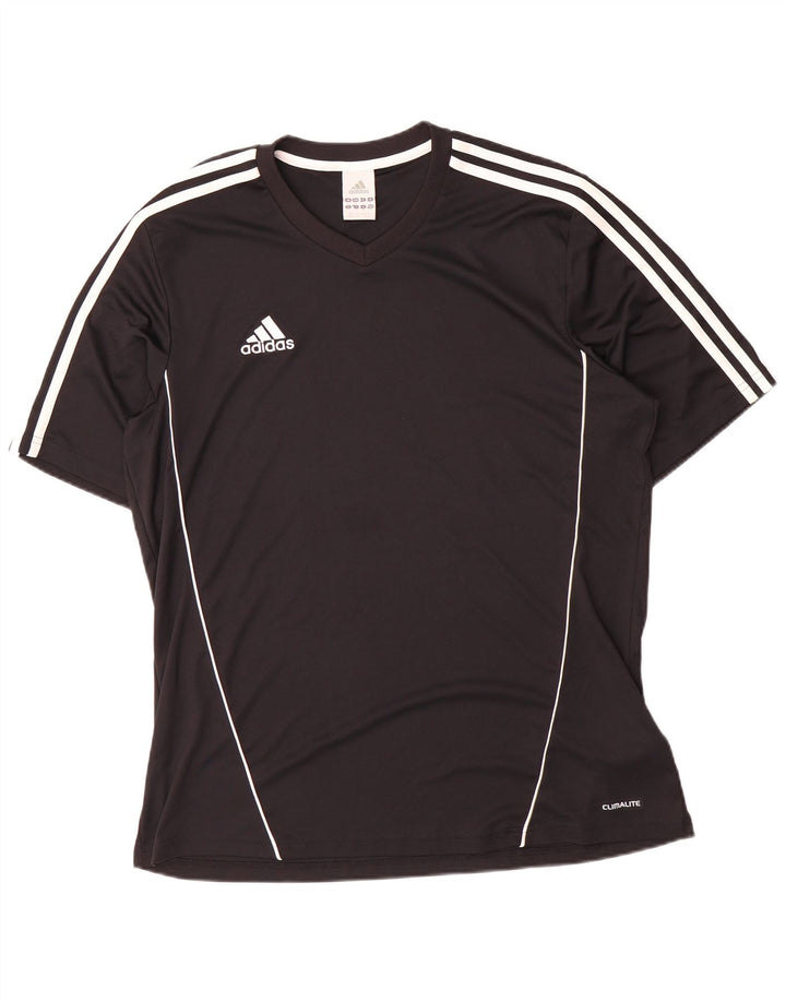Adidas Hommes Climalite T-Shirt Haut Grand Noir Polyester