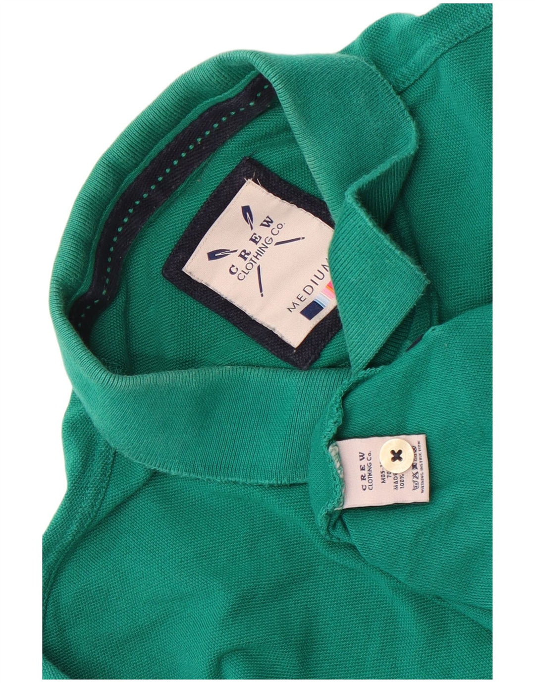 Crew Clothing Polo Homme Vert Moyen Coton