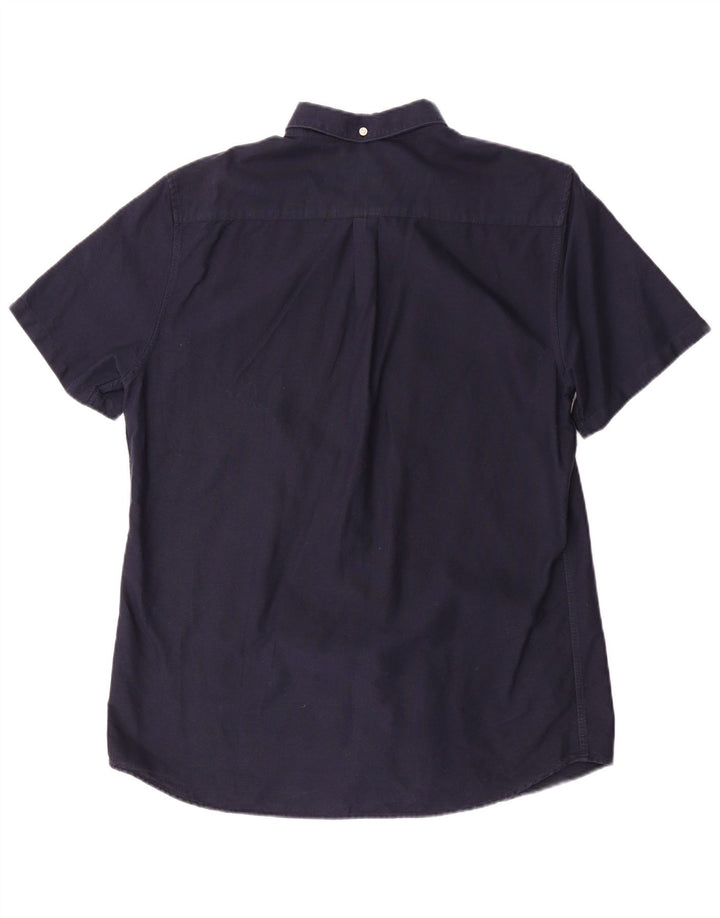 Barbour Chemise à manches courtes coupe ajustée pour homme en coton bleu marine moyen