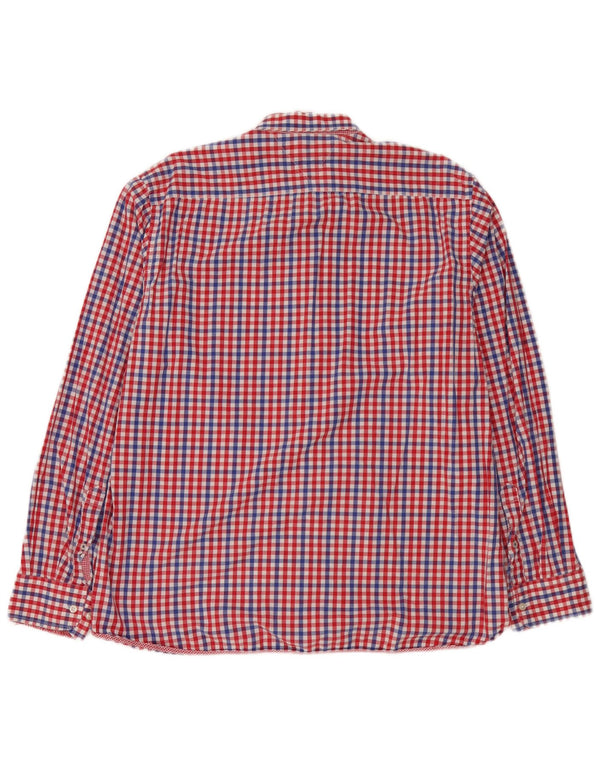 Tommy Hilfiger Mens Custom Fit Shirt XL Red Gingham Cotton