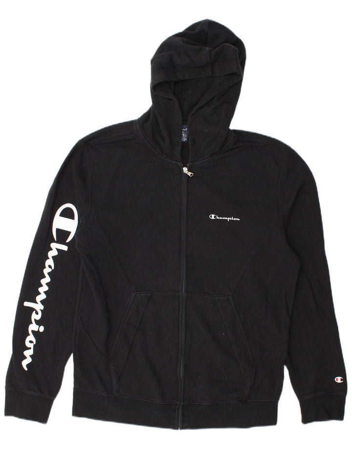 Champion Pull à capuche zippé graphique pour homme, grand noir