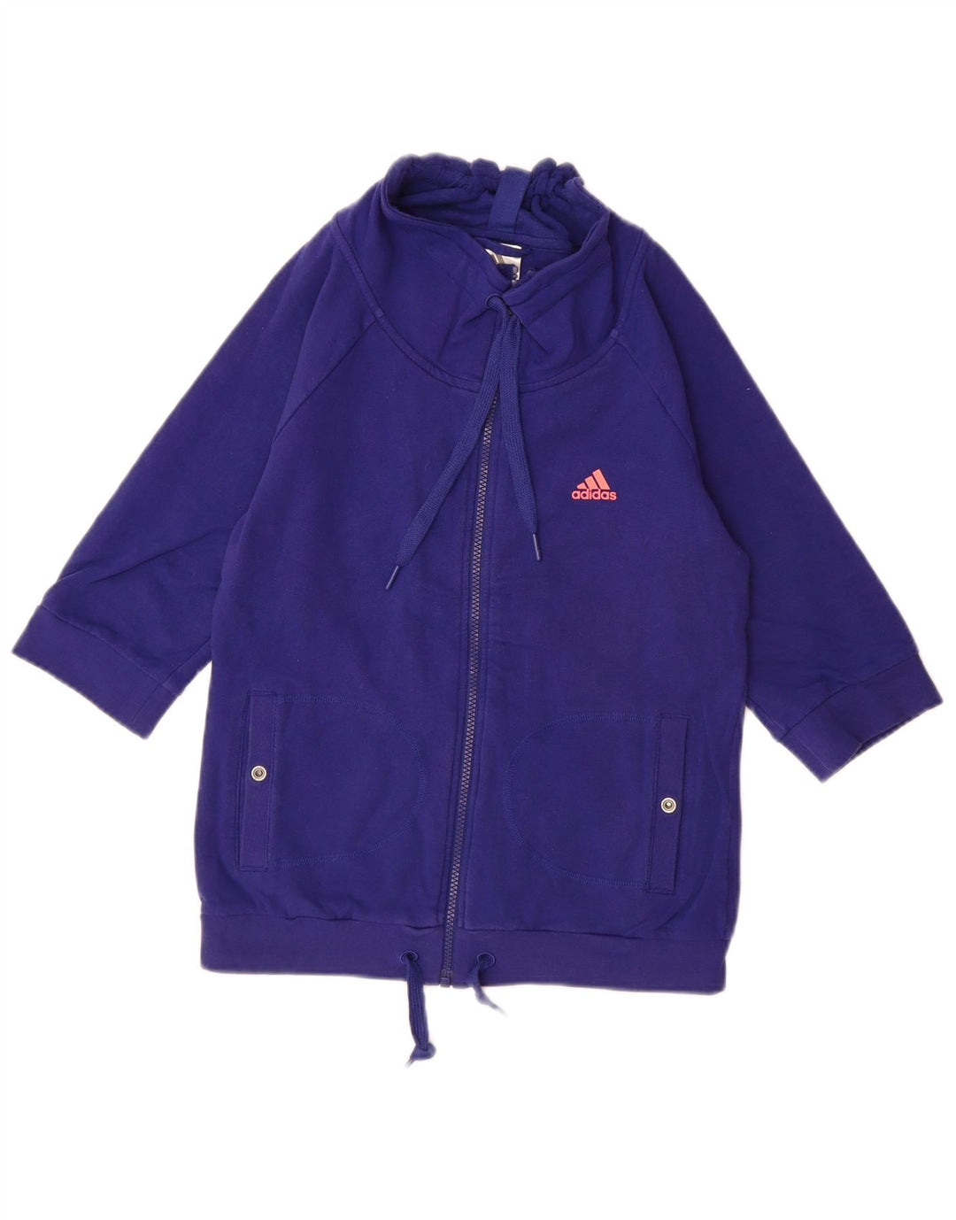 ADIDAS Sweat-shirt à manches 3/4 pour femme UK 10 Petit Bleu Coton