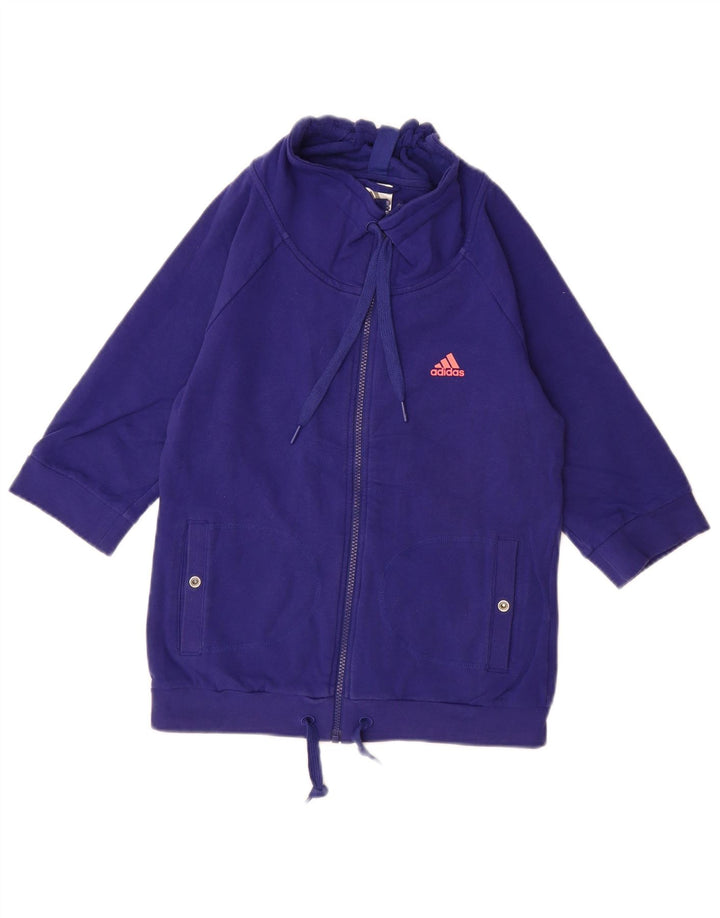 ADIDAS Sweat-shirt à manches 3/4 pour femme UK 10 Petit Bleu Coton