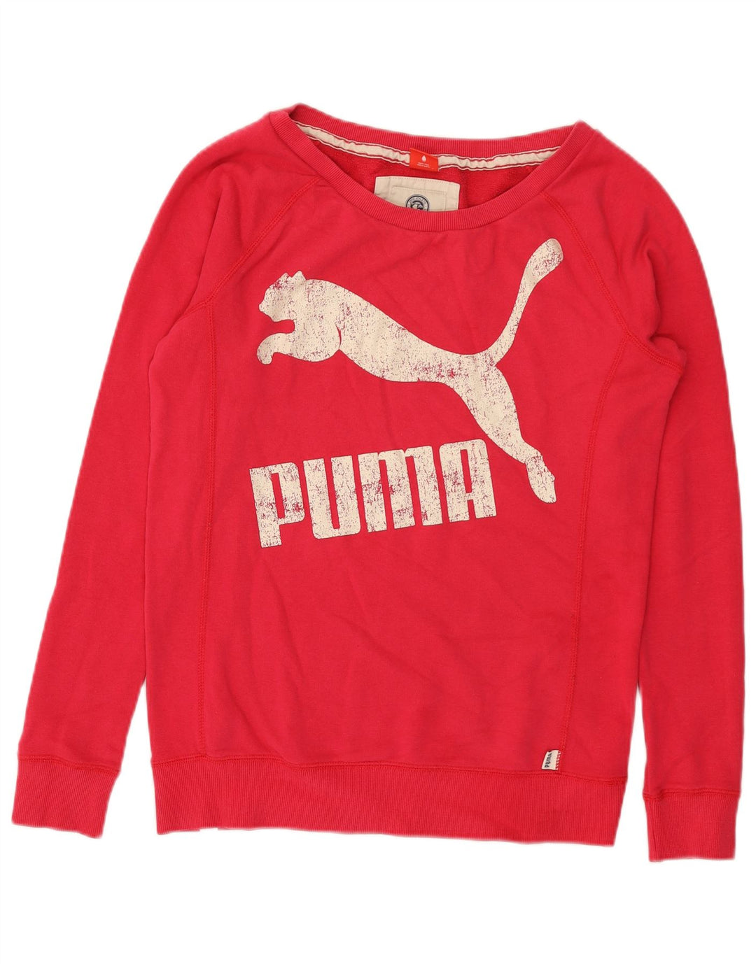 Puma Sweat-shirt graphique pour femme UK 12 Rose moyen Coton