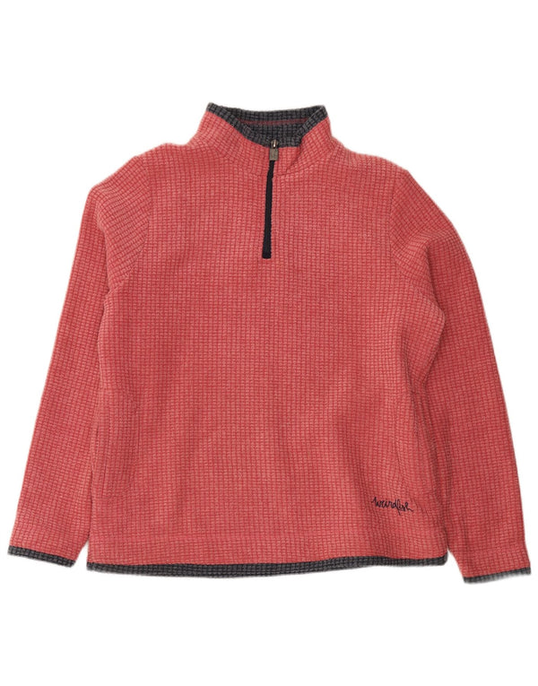 Weird Fish Pull polaire à col zippé pour femme UK 16 Large Rouge Colourblock