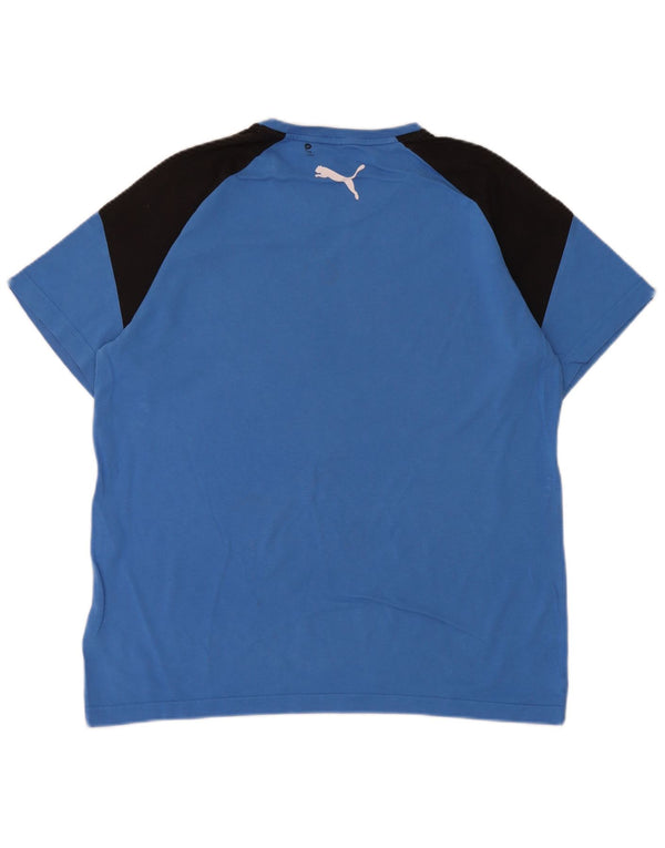 Puma Tee-Shirt Graphique Homme Bleu Moyen Colourblock Cotton