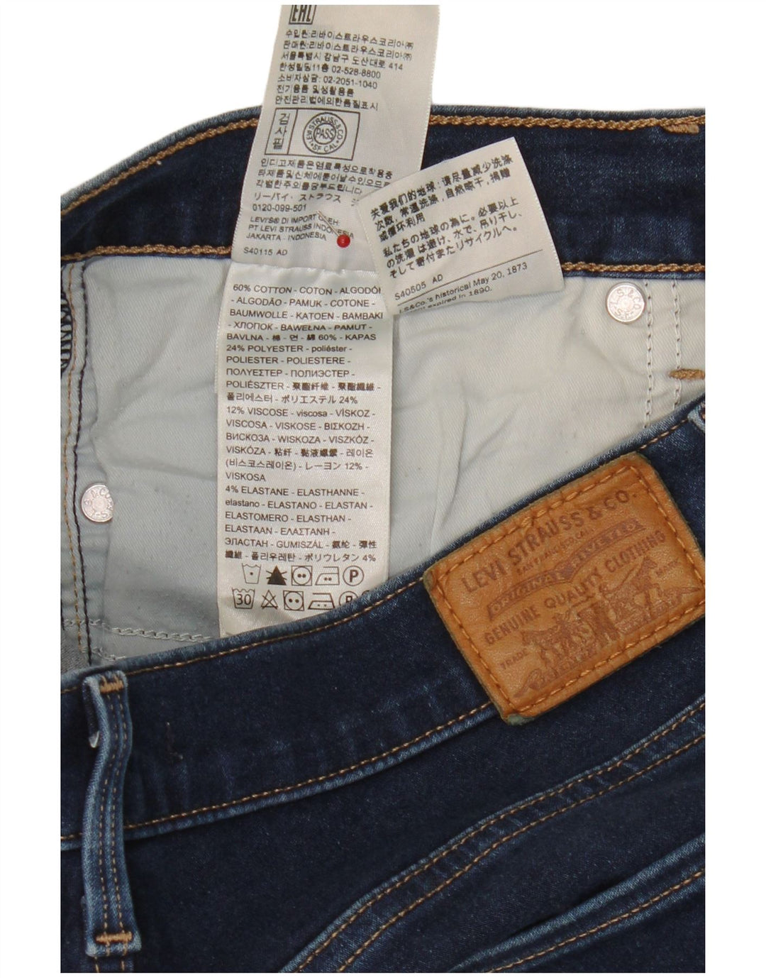 Levi's Jean Capri Femme W30 L21 Bleu Coton