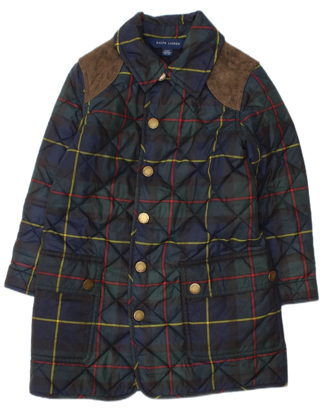 Ralph Lauren Veste matelassée fille 3-4 ans bleu marine à carreaux